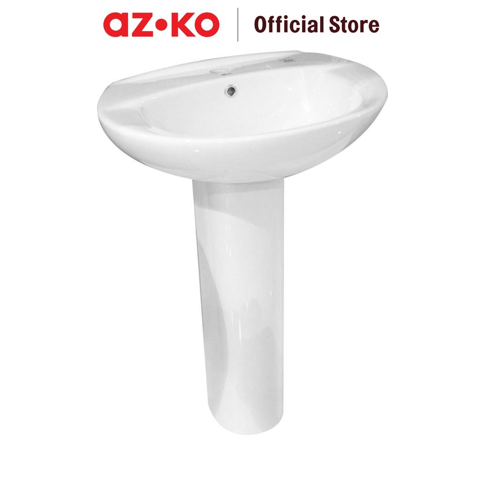 AZKO Kris Wastafel Dengan Pedestal B203 Tempat Cuci Tangan Wastafel Kamar Mandi Perlengkapan Kamar M