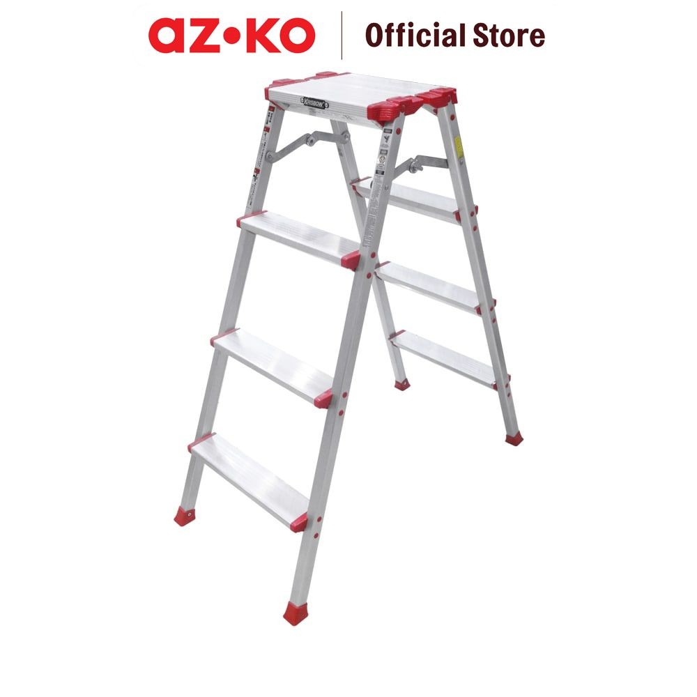 AZKO Krisbow Tangga Aluminium Dengan Pijakan Lebar 4 Step Multifunction Household Ladder Peralatan R