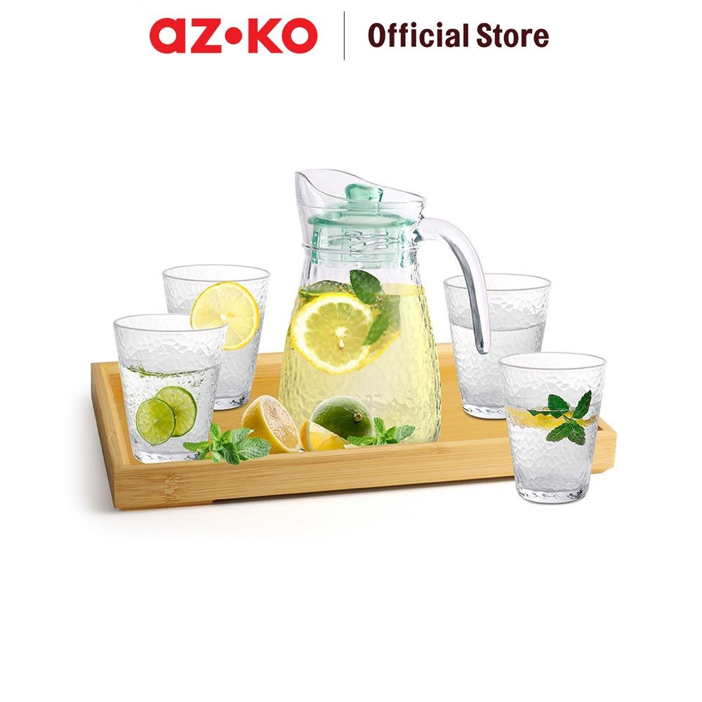 AZKO Delicia Teko & Gelas Dengan Nampan Frosty Set 6 pcs Drinkware Serving Pitcher Tea Time Tablewar