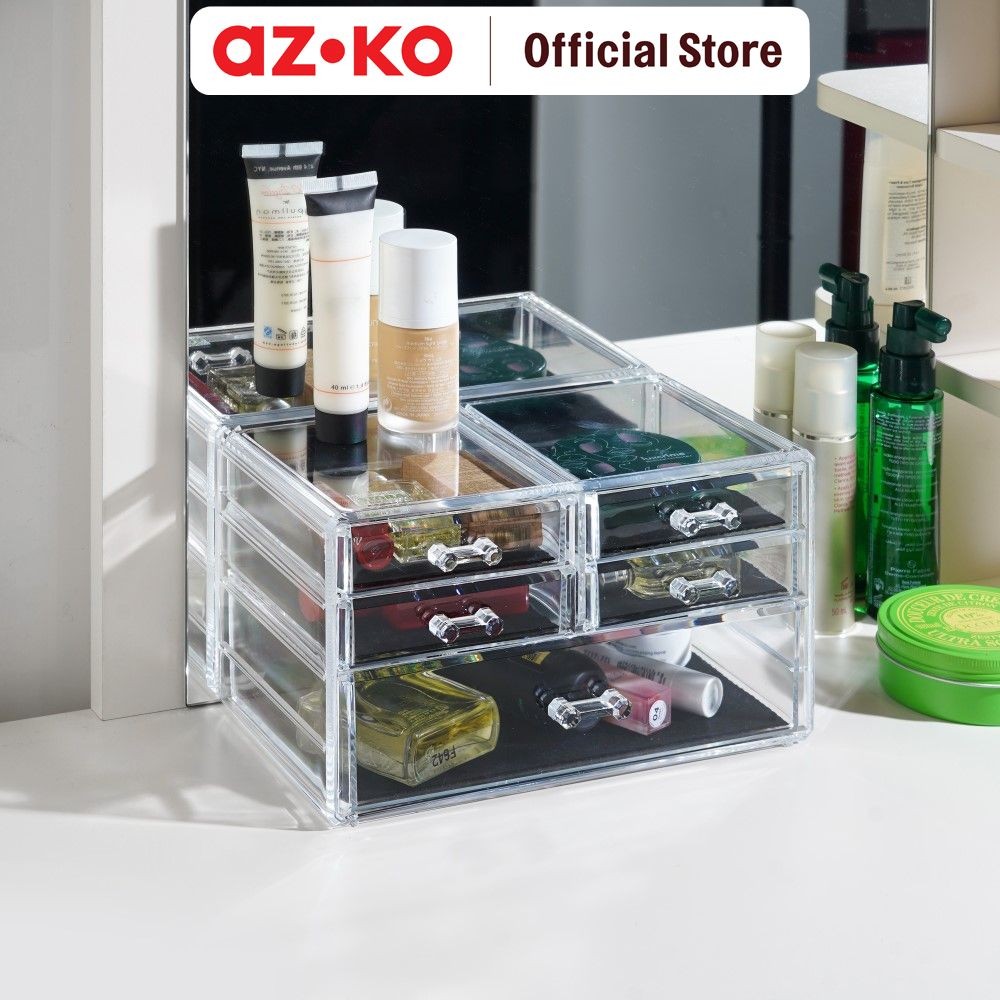AZKO Stora Organizer Kosmetik Tingkat Tempat Makeup Susun Wadah Simpan Alat Dandan Cosmetic Organize
