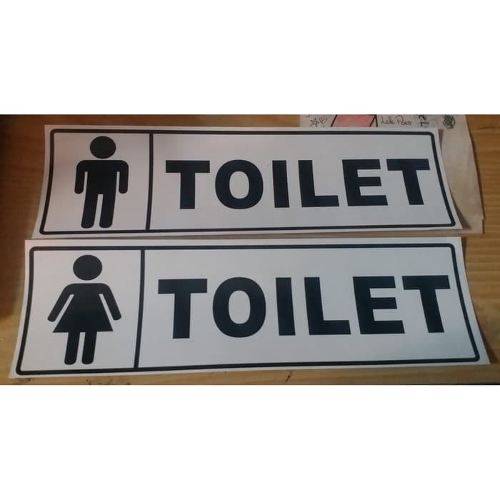

SIGN STICKER LABEL TOILET MALE/FEMALE HARGA PERBUAH Uk 10x30cm