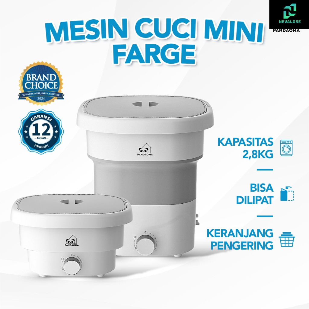 Pandaoma Mesin Cuci Mini Farge Mesin Cuci Lipat Mesin Cuci Mini Portable Kapasitas 2,8kg