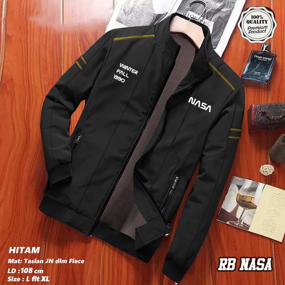 JAKET PRIA DISTRO RESLETING TEBAL JAKET MOTOR ANTI AIR DAN ANGIN JAKET NASA