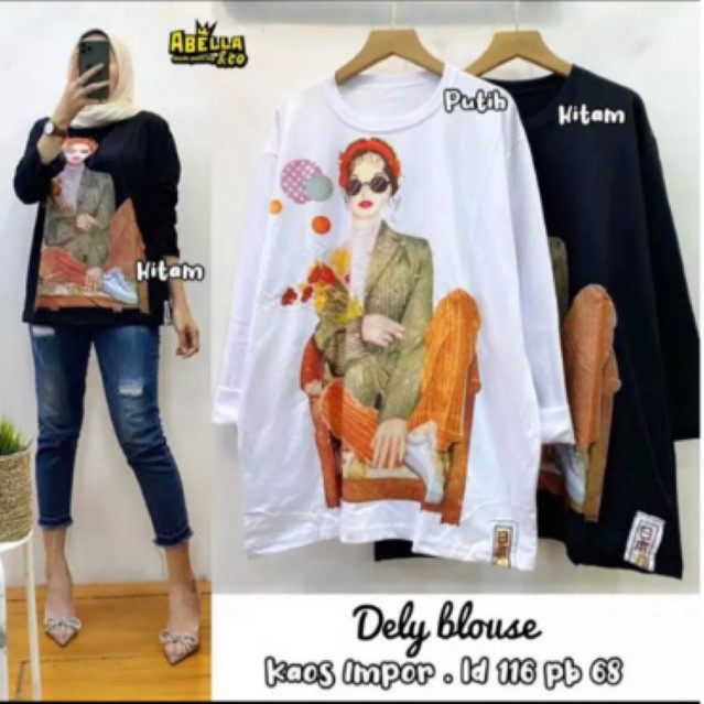 BAJU WANITA LENGAN PANJANG SASSY GIRL SWEATER OVERSIZE WANITA BAJU WANITA KAOS LENGAN PANJANG WANITA