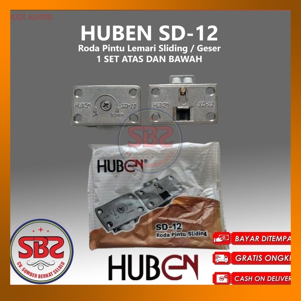 Roda Sliding SD12 SD-12 SD 12 Huben / Roda Sliding Rel Aluminium HUBEN SD02 U dan M / Roda SD12 - Ro