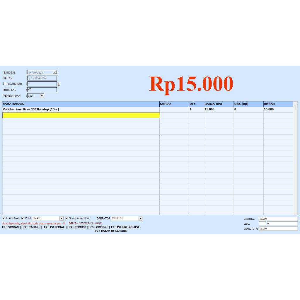 Software Counter Handphone (SID Phone PRO) Versi 6.1.3.5