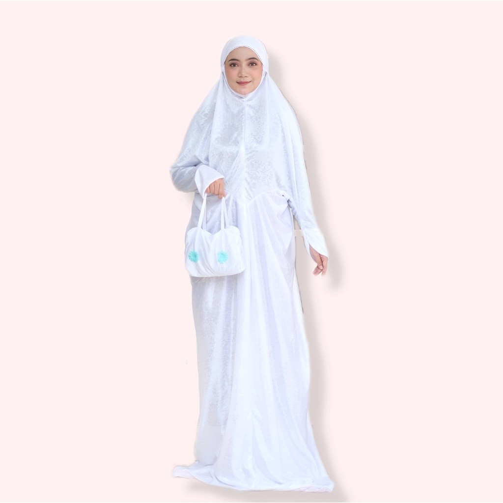 Ready mukena bordir bunga mukena putih mukena polos mukena murah dewasa mukena terusan mukena setela