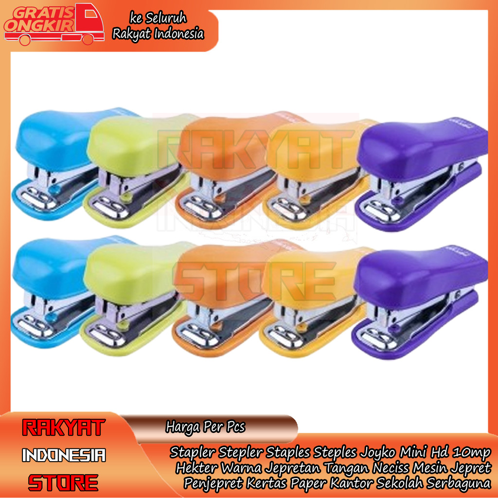 

Necis Stapler Joyko Mini Hd-10mp Stepler Jepretan Hekter Steples Kecil Perlengkapan Sekolah Kantor Sarung Hekter Warna Warni Color Colors Jekrekan Ceklekan Haakje Pengokot Menjepit Kertas Penjepit Membungkus Dokumen Buku Atk Alat Tulis