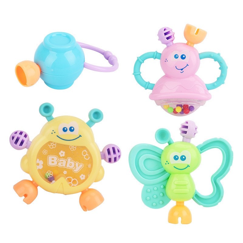 Mainan gigitan bayi SHAKE TEETHER isi 4 / Mainan Bayi 0-12 Bulan Teether Bayi [TOYFY]