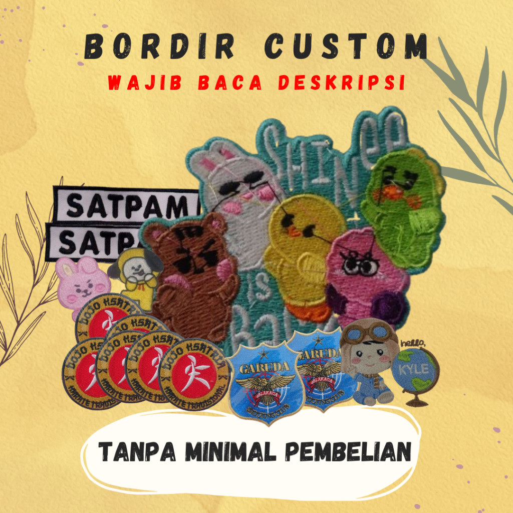 Bordir Logo bordir custom satuan/bordir satuan/bordir sby/bordir sekolah/bordir logo sekolah/logo pe