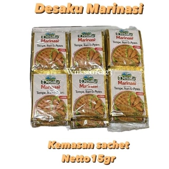 

Desaku bumbu marinasi tempe,ikan,ayam 1renceng (12sachet) kemasan 1000 15gram happy shopping di toko abu atiq