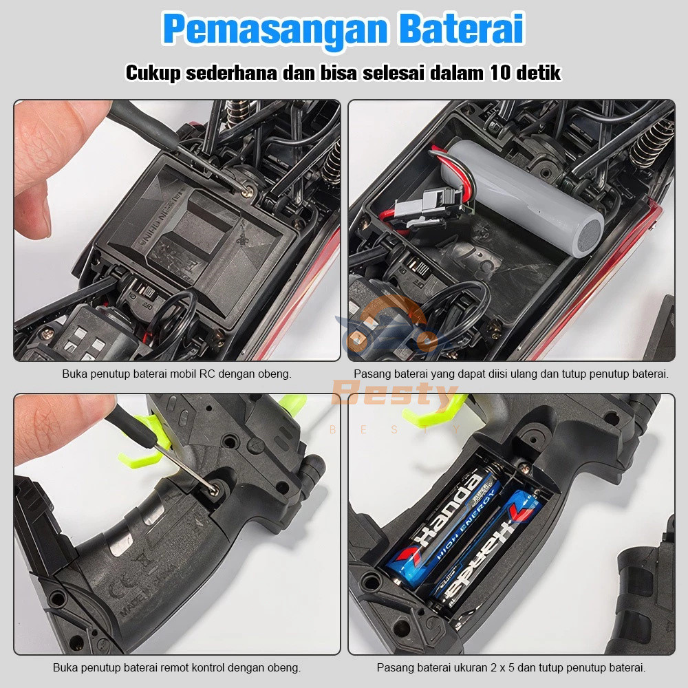 Hot Deals Besty Mobil Remote Control 4Wd Mainan Rock Crawler Alloy Off-Road 6 Roda Rc Off Road