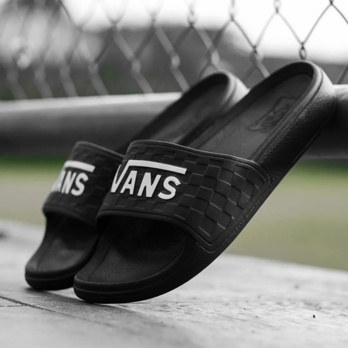 Sandal Vans Slide On Slipper Checkerboard Black BNIB ORIGINAL MURAH - 36
