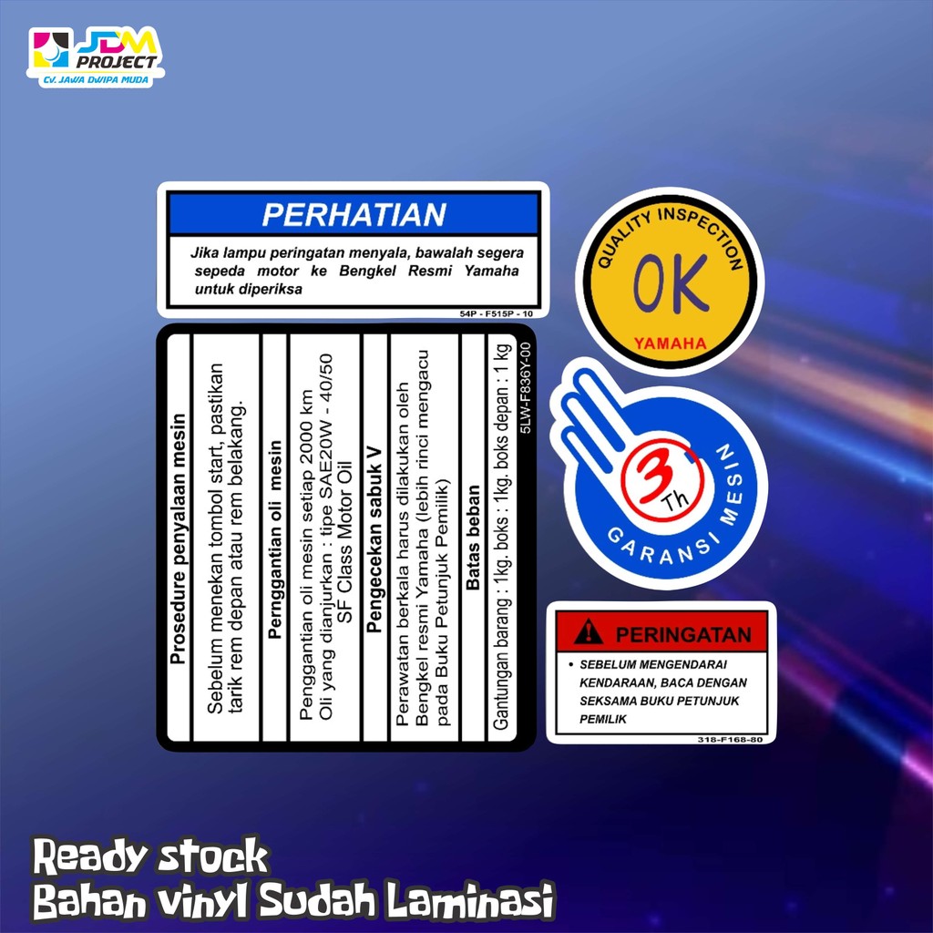 JDM Project - STIKER WARNING YAMAHA MIO SPORTY STIKER PROSEDUR MIO SOUL XRIDE