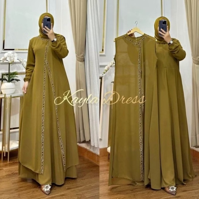 Gamis Wanita Keren Murah Bahan Bagus /Kayla Dress Ceruti Cantik Baju Gamis Wanita Muslim Fashion Per