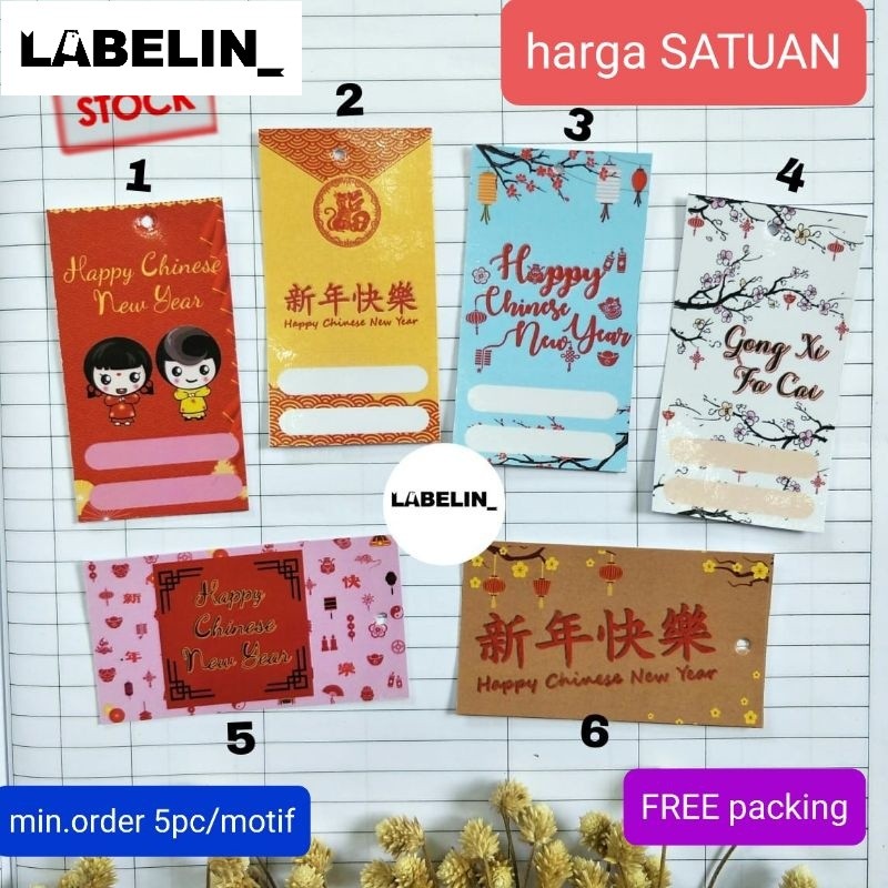 

PART-19 READY SATUAN HangTag Imlek hampers Chinese New Year kartu ucapan hangtag Label