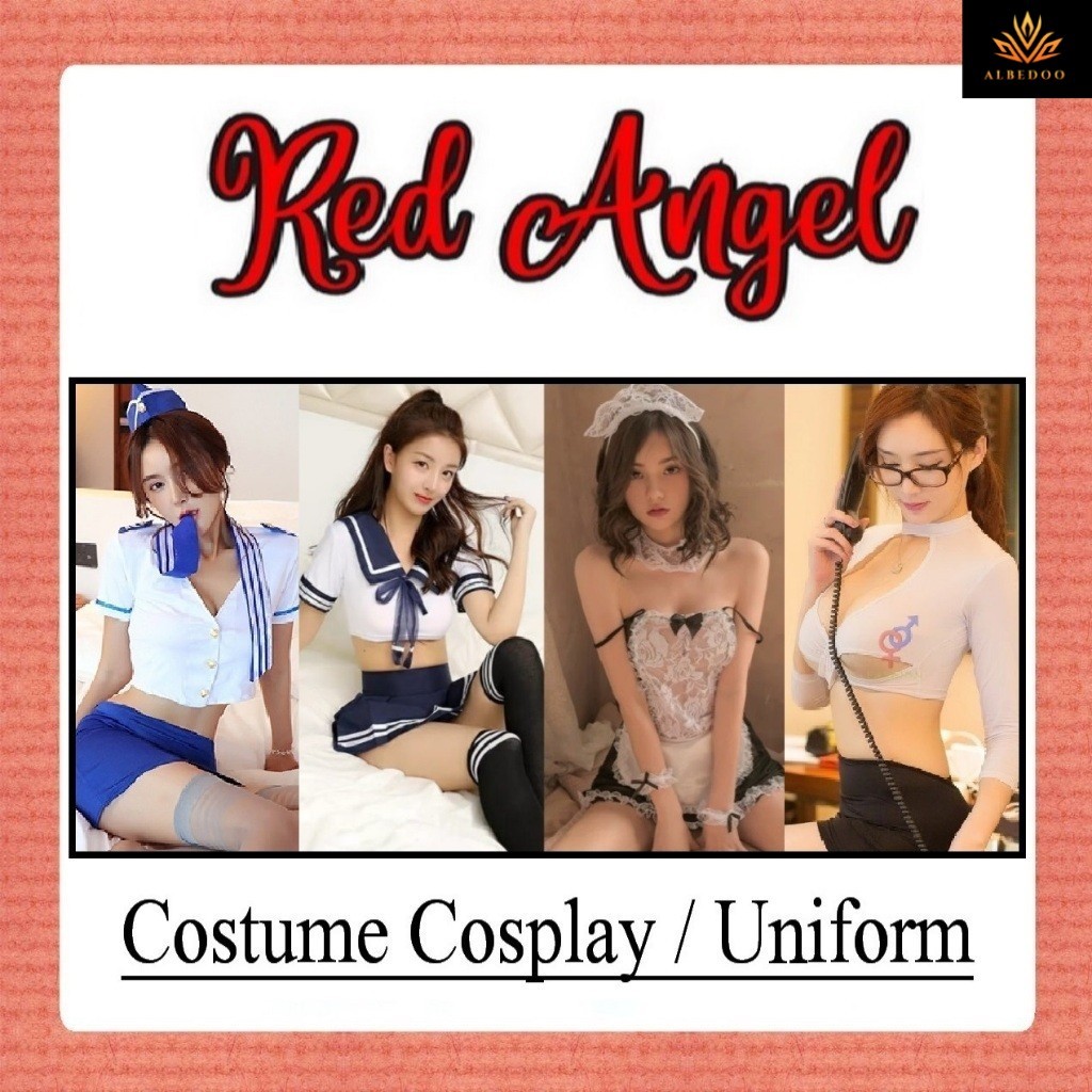 Red Angels [Costume Lingerie] Cosplay Suster Dokter Seragam Student / Teacher / Maid / Police / Pram