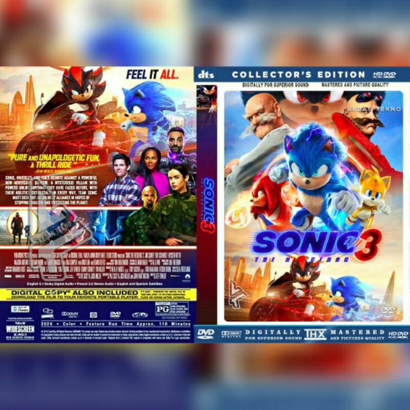 Kaset Film SONIC THE HEDGEHOG 3 (2024) - Terbaru #sudah ori