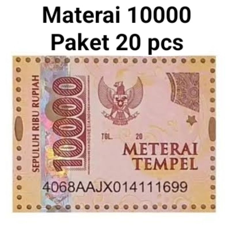 

Materai 10000 Paket 10 pcs ( terbukti lolos ultraviolet)