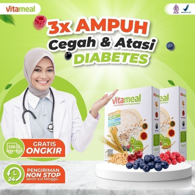 

VITAMEAL Sereal Sehat Pengganti Nasi Bantu Turunkan Gula Darah dan Cegah Diabetes Bergaransi