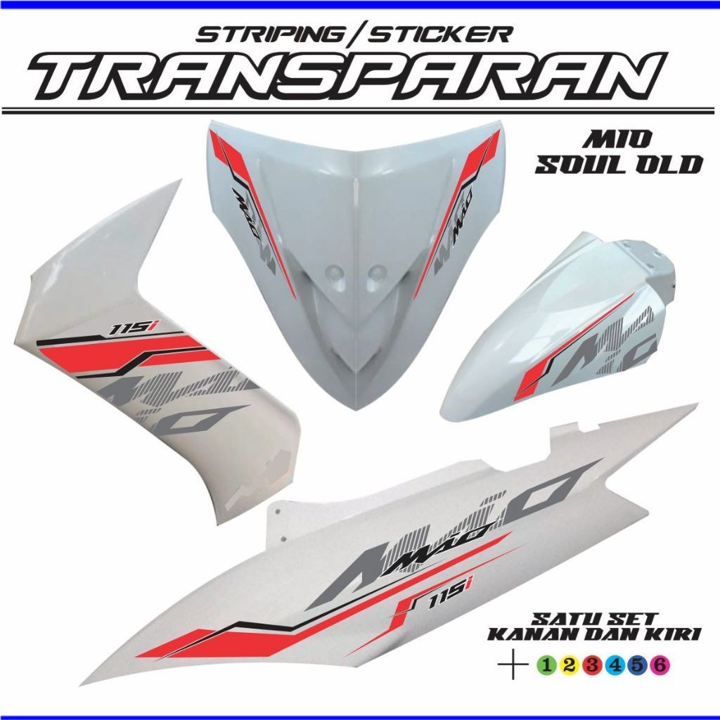 STRIPING MIO SOUL KARBU TRANSPARAN - Striping Motor MIO SOUL KARBU Bahan Transparan TERBARU TRANSPAR