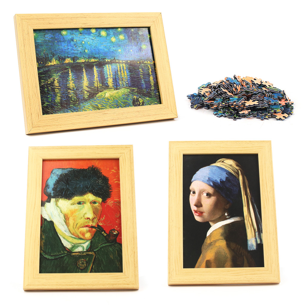 

World renowned oil painting with picture frame, pipe, water lily, adult DIY 150 pieces, desktop mini puzzle decoration