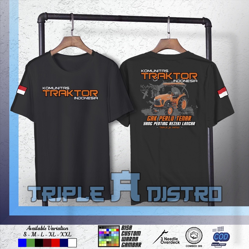 Kaos Komunitas Traktor Indonesia Kubota L4018 Petani Keren Operator Traktor by Triple A Distro