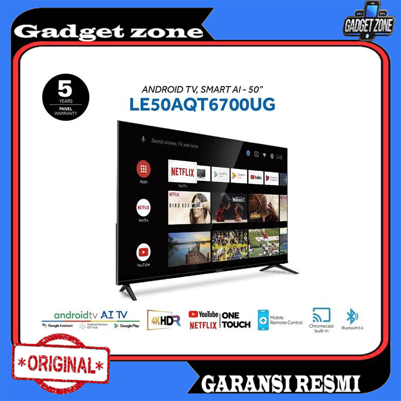 AQUA JAPAN SMART ANDROID TV 50AQT6700 BEZELLESS 4K UHD