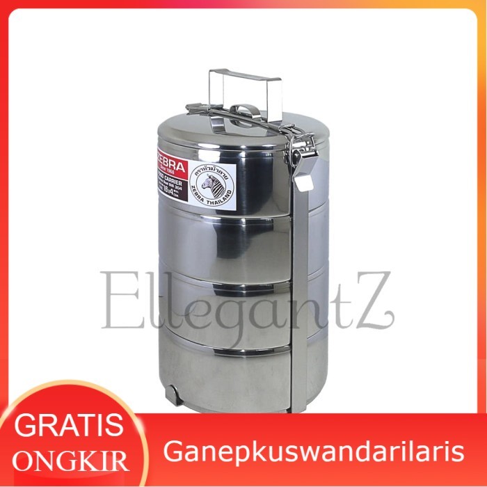 RANTANG MAKAN STAINLESS STEEL ZEBRA 4 SUSUN DIAMETER 16cm ( 150164 ) Ganepkuswandarilaris