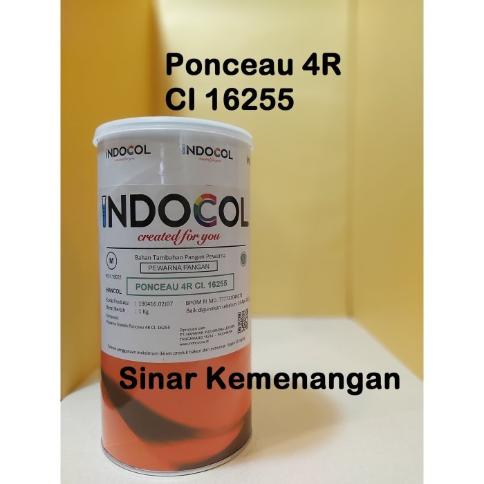 

Pewarna makanan Indocol Ponceau 4R CI 16255; 1 kg