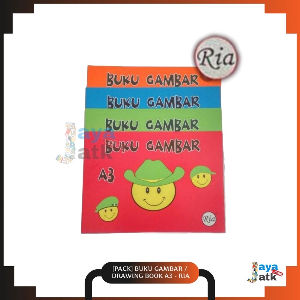 

(PACK) Buku Gambar Besar / Drawing Book A3 - Ria