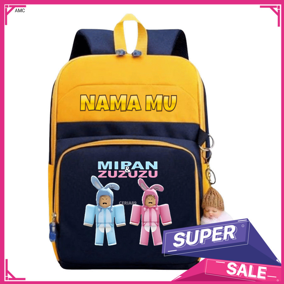 AMC Tas Ransel Anak Mipan & Zuzuzu – Backpack Sekolah TK SD Cowok Cewek, Tas Anak PAUD Lucu Karakter