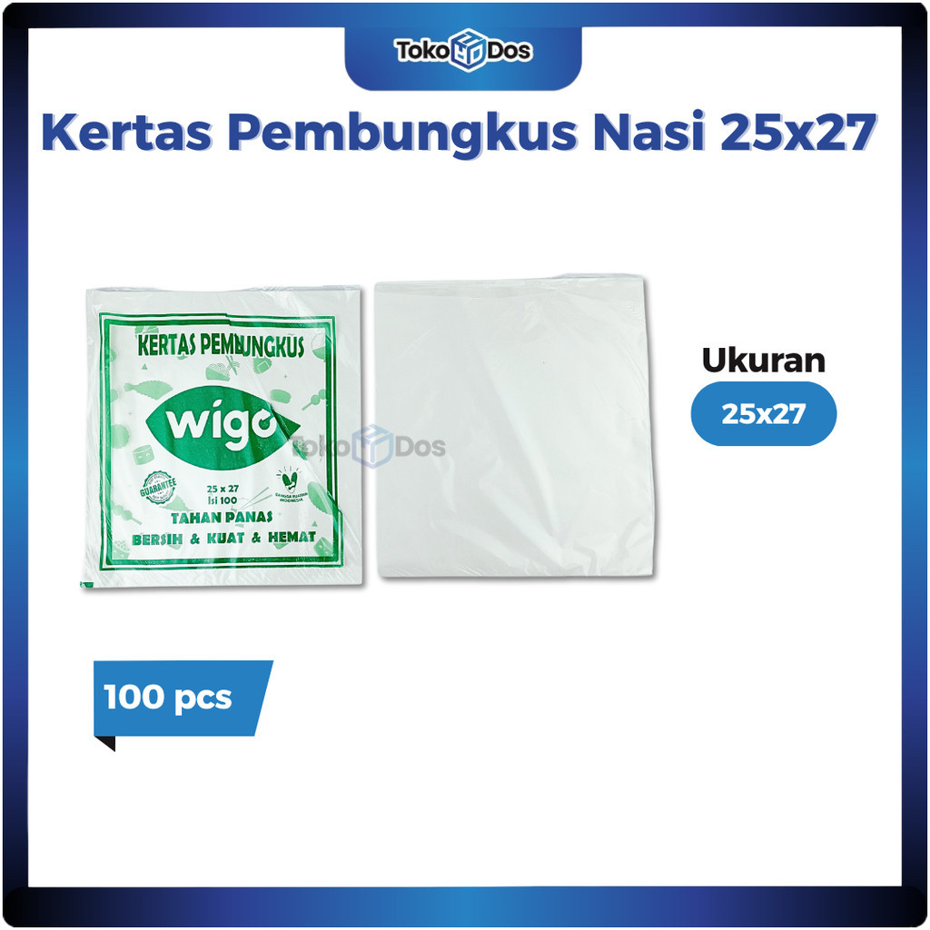 (100 pcs) Kertas Pembungkus Nasi KFC / Kertas Burger / Kertas Kebab Merk WIGO Tahan Panas dan Kuat