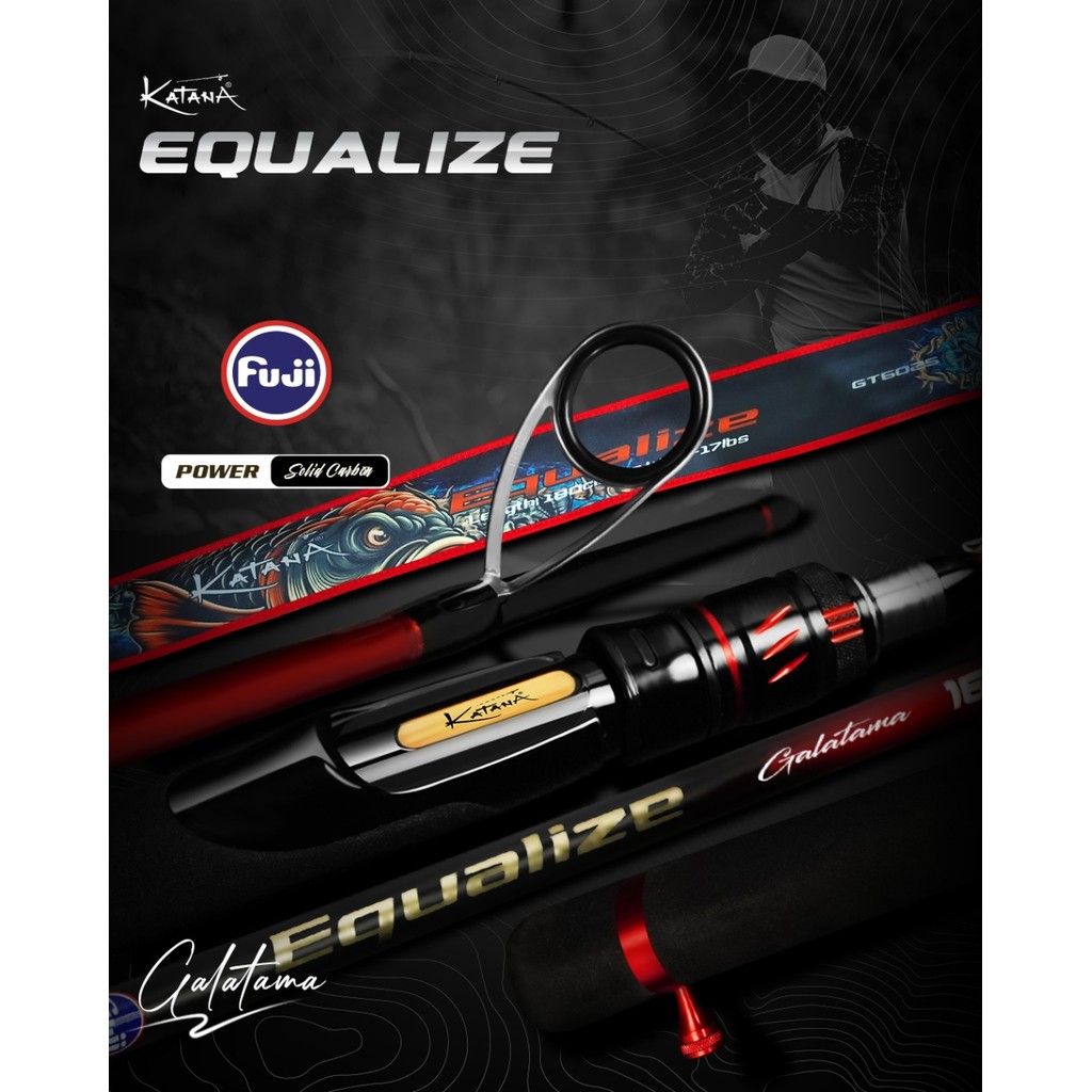 Joran Spinning Katana Equalize 180cm Carbon Solid Fuji + STOPER (Galatama Series)