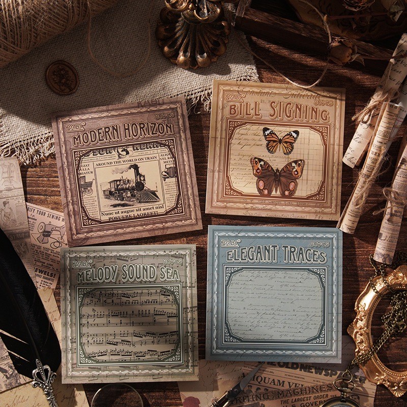 

[Artopia] 30 Lembar Material Deco Paper Kertas Dekorasi OFCY Vintage Musik Koran Letter Bill