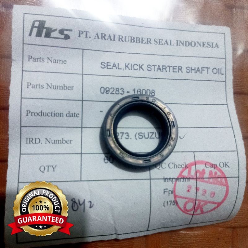 Seal Sil Kick As Selah Engkolan Starter Shaft Oil Satria FU 150 Thunder 125 09283-16008 Original