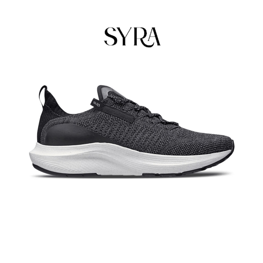 Syra - Sepatu Sneakers Polos Pria Black Grey