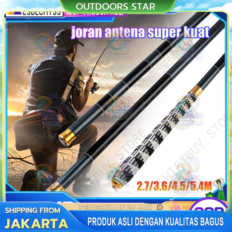 (COD) Joran Serat Karbon Teleskopik / tegek pancing super kuat / joran tegek super kuat 10kg / tegek