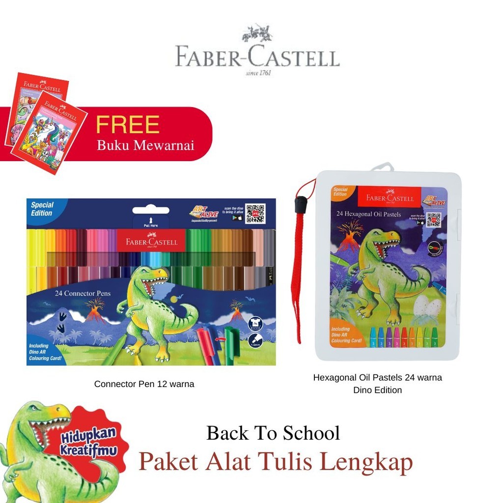

Faber-Castell Alat Gambar Lengkap Connector Pen Spidol 24 + Oil Pastel Crayon 24 (Bundling AR Edition)