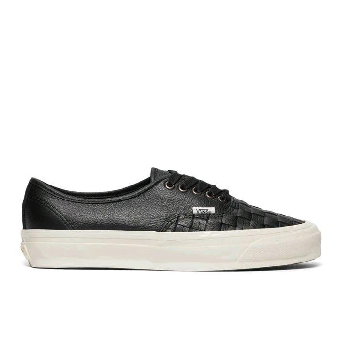 VANS AUTHENTIC 44 LX PREMIUM PALERMO LEATHER BLACK WHITE ORIGINAL Shoes Casual Pria Wanita - 38