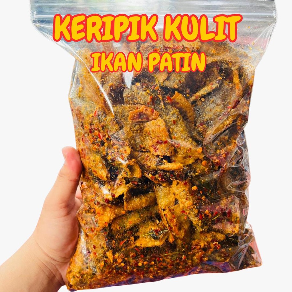 

Kerupuk Kulit Ikan Patin Pedas Daun Jeruk Dan Original berat 600 Gr Food Snack Skin Keripik Patin