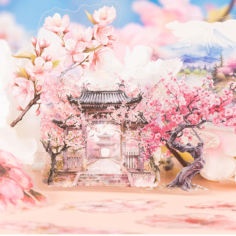 

Mr. Paper 6Style 20Pcs/bag Cherry Blossom Theme Sticker Pack DIY Handbook Decoration Scrapbook Phone Case Calendar
