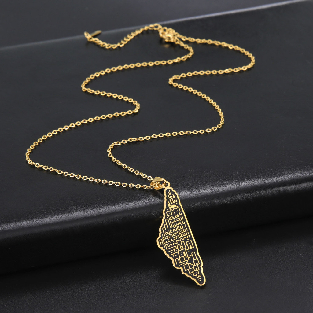 Kalung Wanita Fashion Baru Populer Peta Israel Liontin Pola Tidak Beraturan