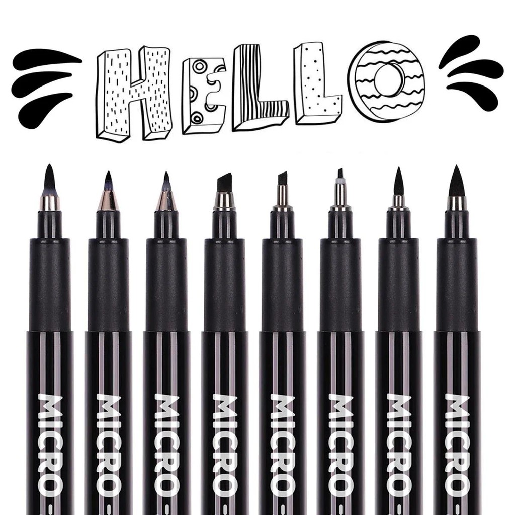 

8Pcs Hand Lettering Pens, Calligraphy Brush Markers for Writing Sketching Art Drawing Illustration Scrapbooking Journaling Black