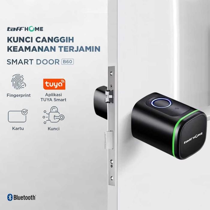 

Smart Door Lock Fingerprint Smart Cylinder App Unlocking Tuya Alarm S1-B60 - Hitam