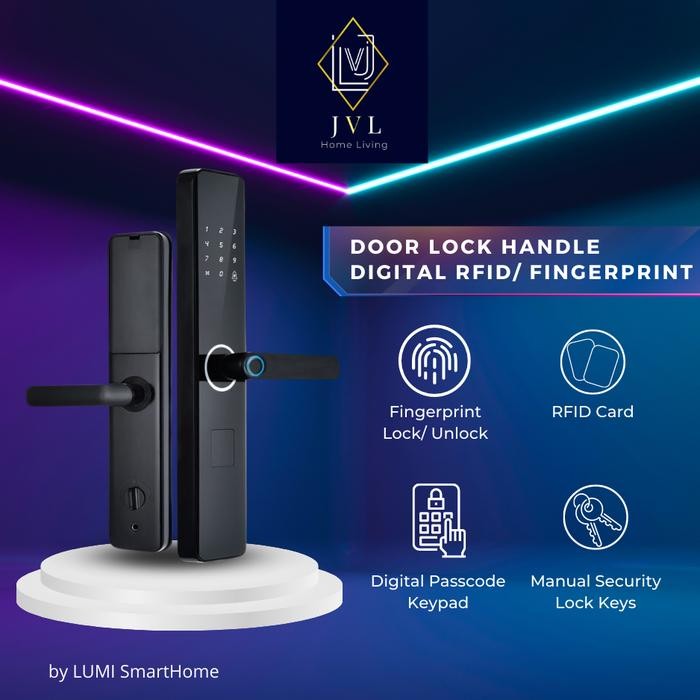 

JVL Smart Digital Door Handle Fingerprint Unlock / Kunci Pintu Digital