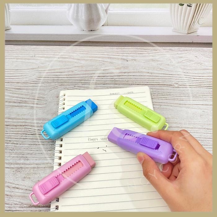 

[NEW] Penghapus Mekanik Sliding Eraser Model Warna Pastel Polos Cute Cutter ATK Lucu Hadiah Souvenir ATK Harga Grosir Ready COD