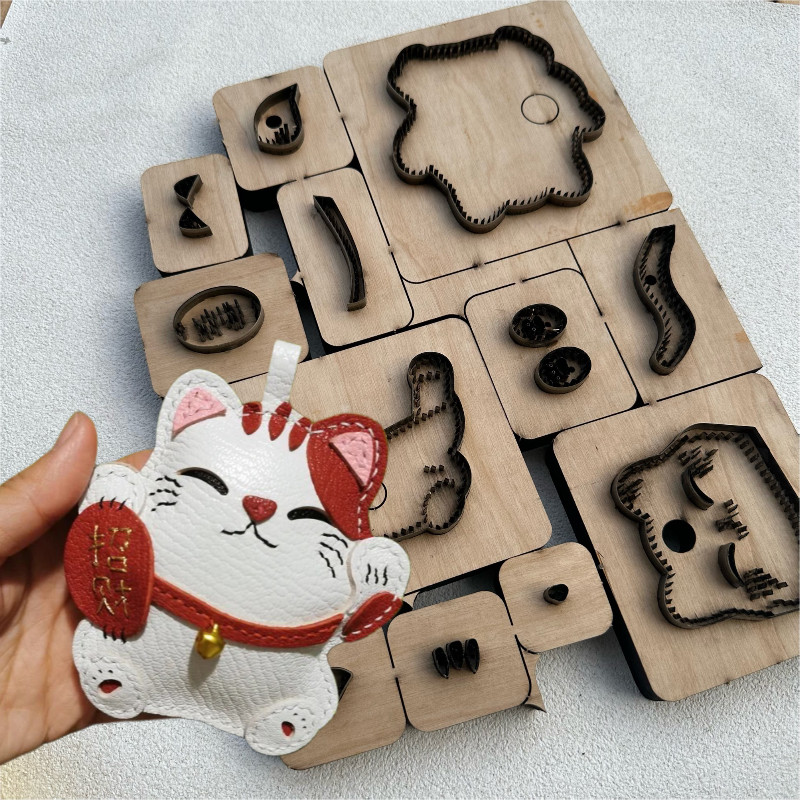 

Fortune Cat Leather Pendant Knife Mold Handmade Leather Goods Fortune Cat Key Chain Pendant Mold