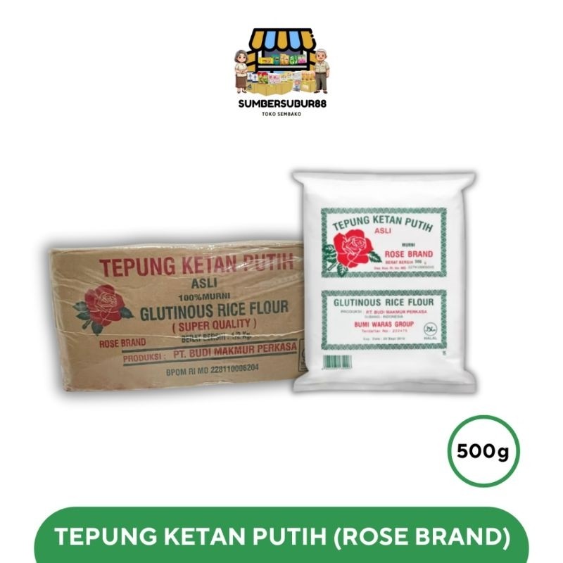 

TEPUNG KETAN PUTIH ROSE BRAND 1 DUS 500 GRAM ISI 20 PCS