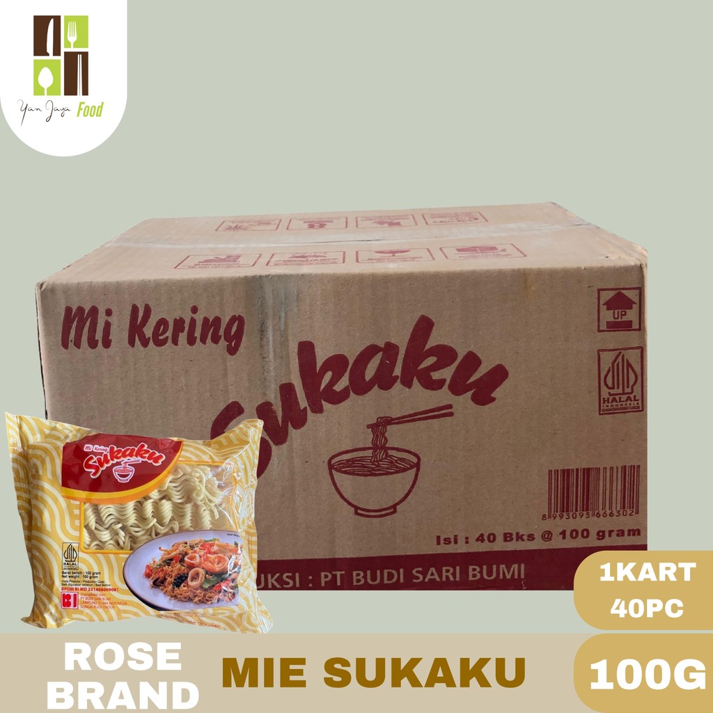 

Rose Brand Mie Sukaku 100g - 1KARTON/40PCS Mie Telur / Mie Kering
